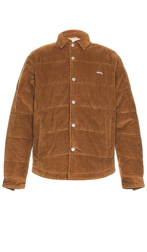 Obey Grand Cord Shirt Jacket In Catechu Wood