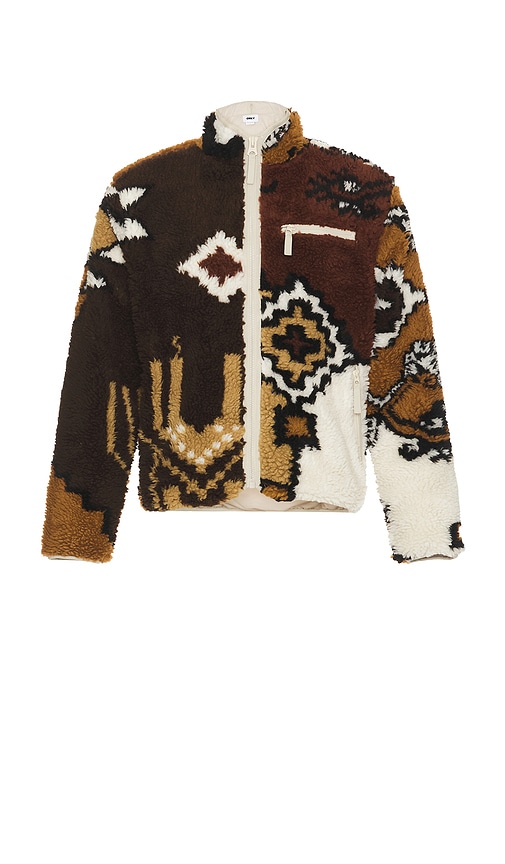 Obey Morrocan Rug Sherpa Jacket in Brown Multi