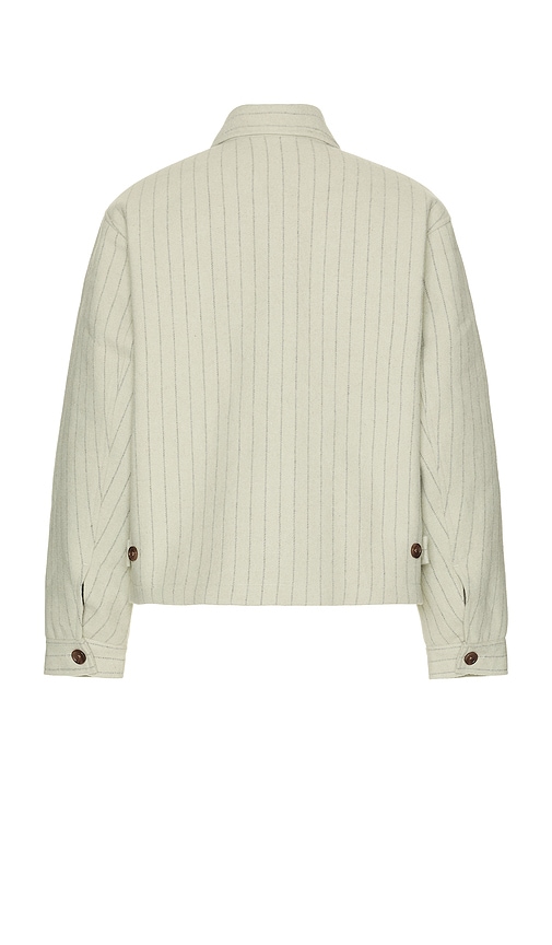 Obey Vernon Pinstripe Felted Zip Jacket In Neutral