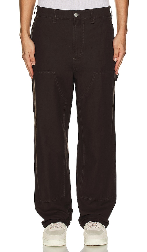 Obey Big Timer Twill Double Knee Carpenter Pant In Brown