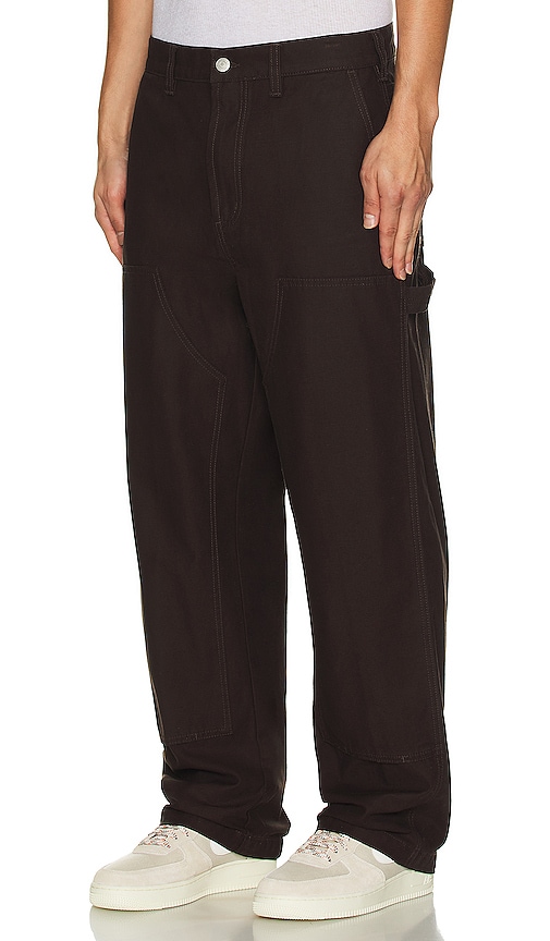 Shop Obey Big Timer Twill Double Knee Carpenter Pant In Brown