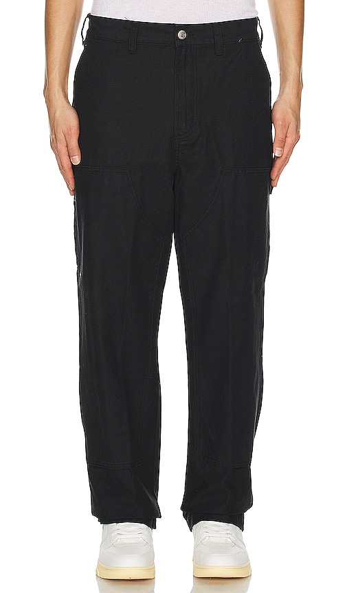 Obey Big Timer Twill Double Knee Carpenter Pant In Black