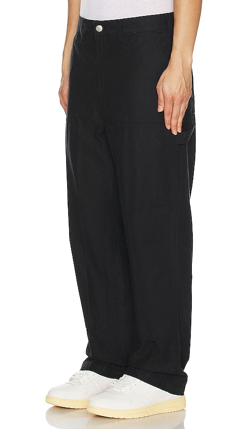 Shop Obey Big Timer Twill Double Knee Carpenter Pant In Black
