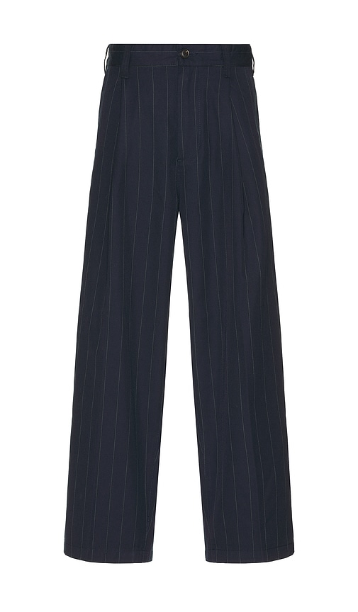 Obey Dean Stripe Pleated Pant In Black