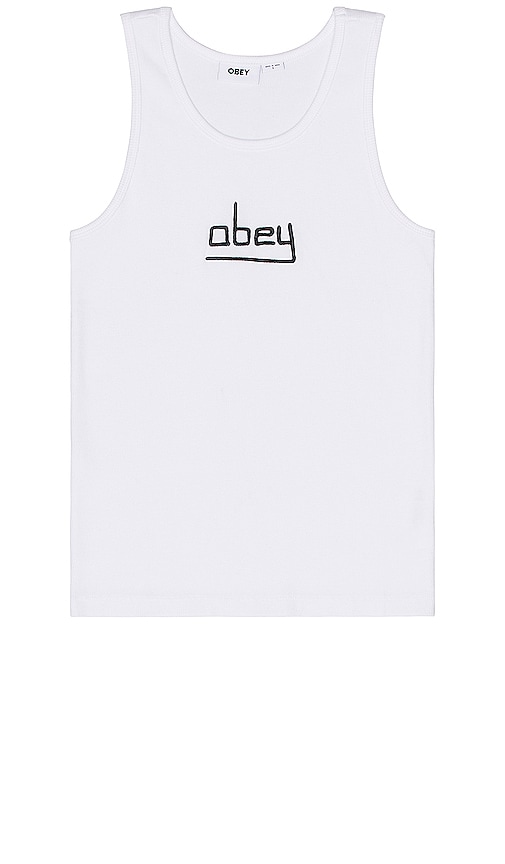 Obey Central Rib Tank In White
