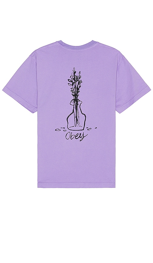 Obey Flower Sketch Tee In Lavender