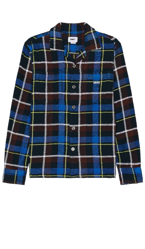 Obey Ray Shirt In Academy Navy Multi