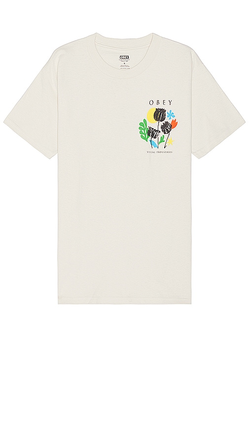 Shop Obey Flowers Papers Scissors Tee In 奶油色