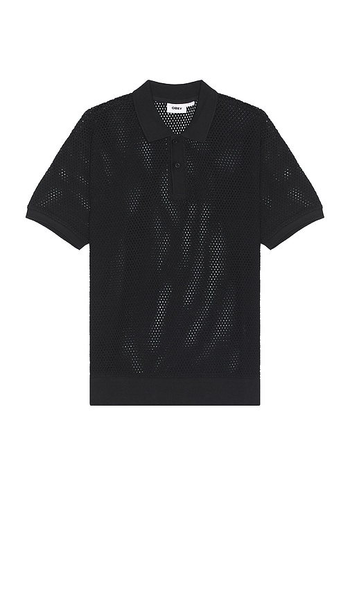 Shop Obey Duke Mesh Polo In Black