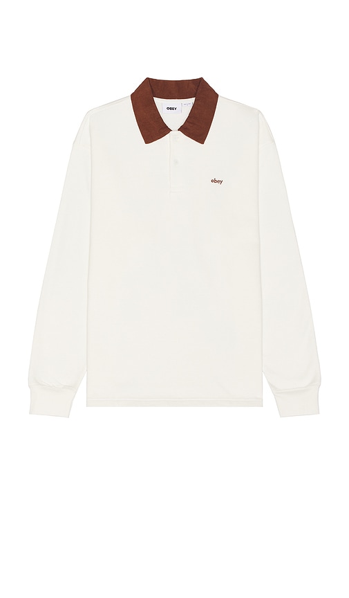 Shop Obey Palo Fleece Polo In Blanc De Blanc