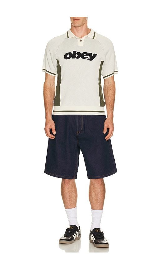  Obey Polo-sweatshirt Sport In Cream. Größe M. Also In S, L, Xl/1x. 