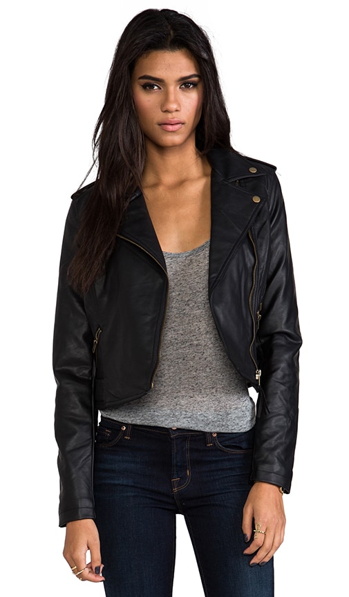 Hideout Moto Jacket with Faux Fur
