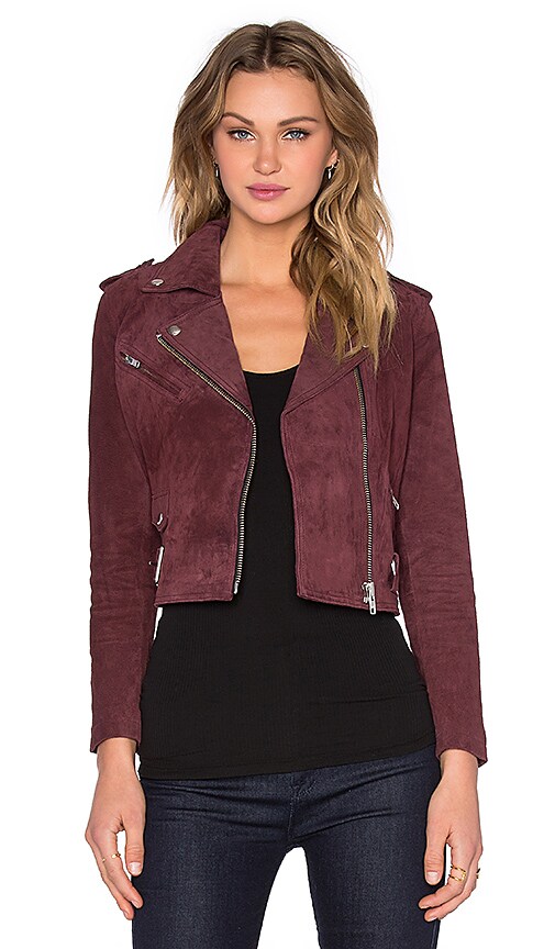 Obey City Moto Suede Jacket in Oxblood