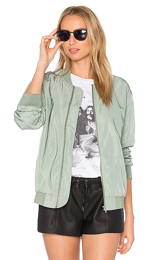sage bomber jacket