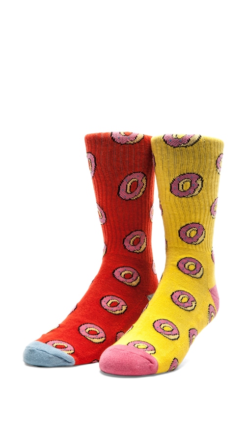 All Over Donut Socks in Red, All Over Donut Socks