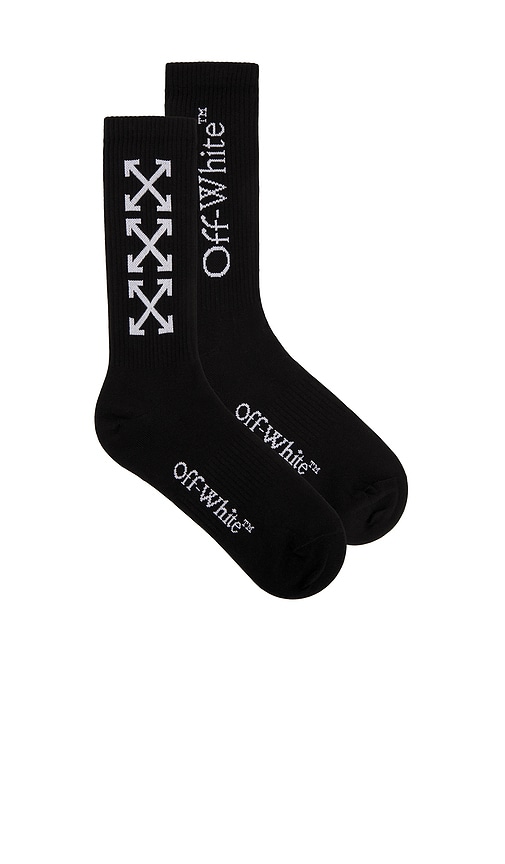 OFF-WHITE Triple Arrow Long Socks in Black & White