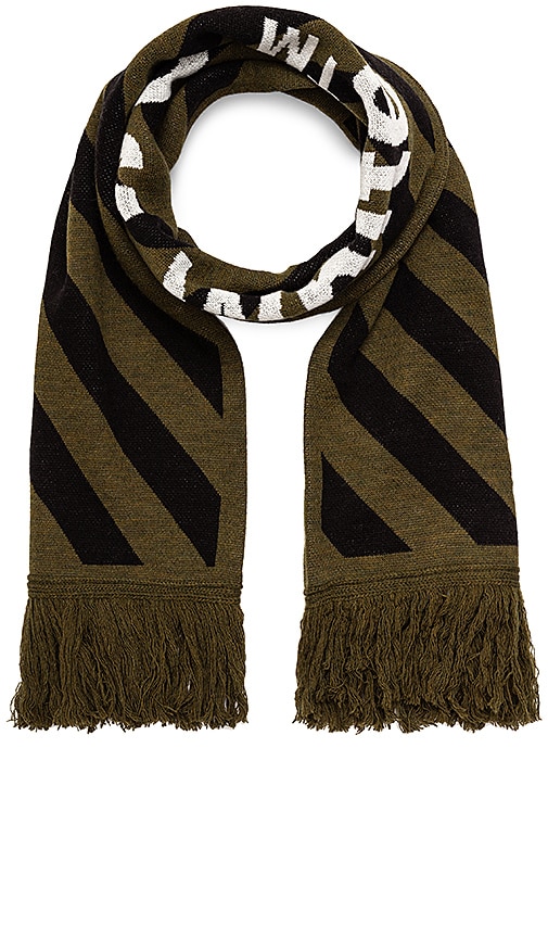 OFF-WHITE ARROW SCARF MILITARY GREEN-