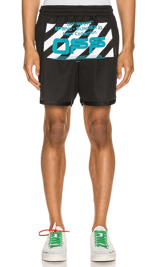 Wavy Line Logo Mesh Short