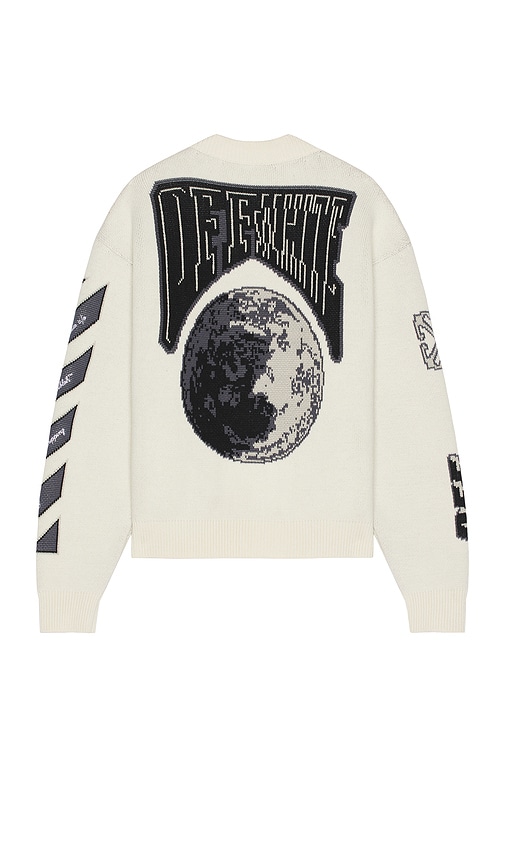 OFF-WHITE Moon Varsity Knit Cardigan in Beige