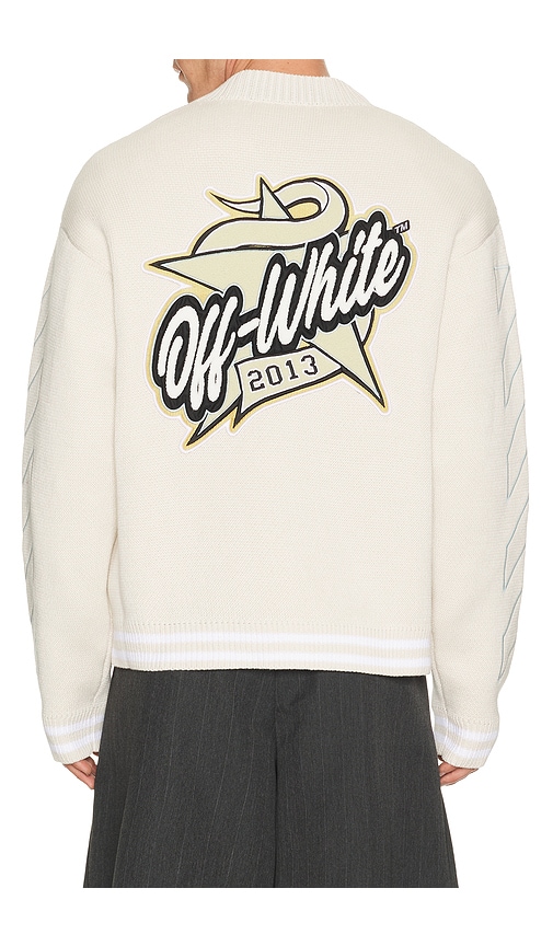  Off-white College Cardigan Star Logo In Cream. Größe S. Also In M, L. 