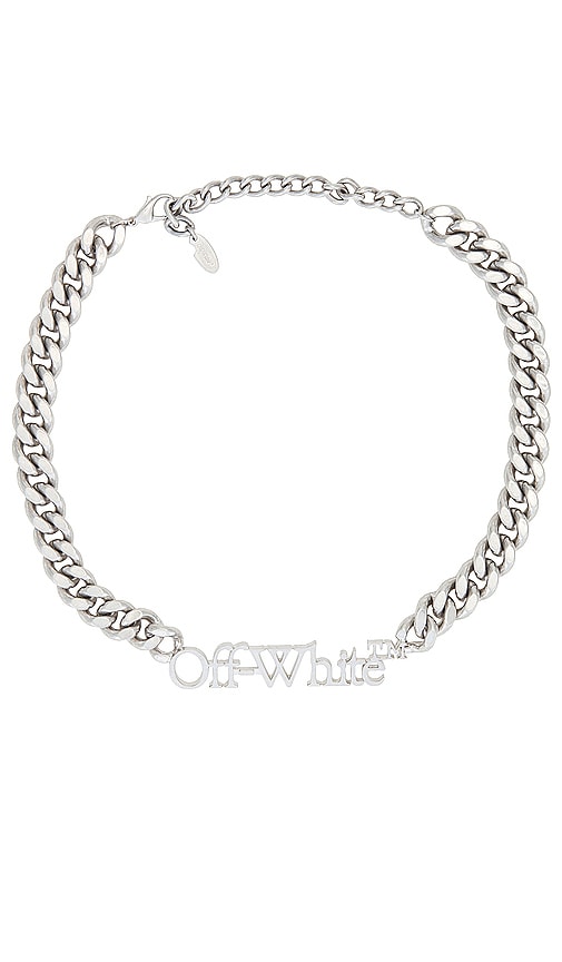Off-white Logo Chain Necklace In Silver