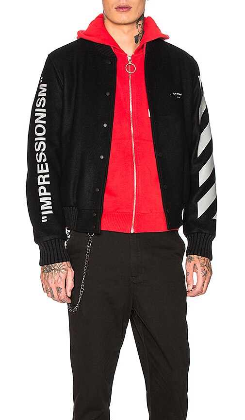 Diagonal Green Man Varsity Jacket