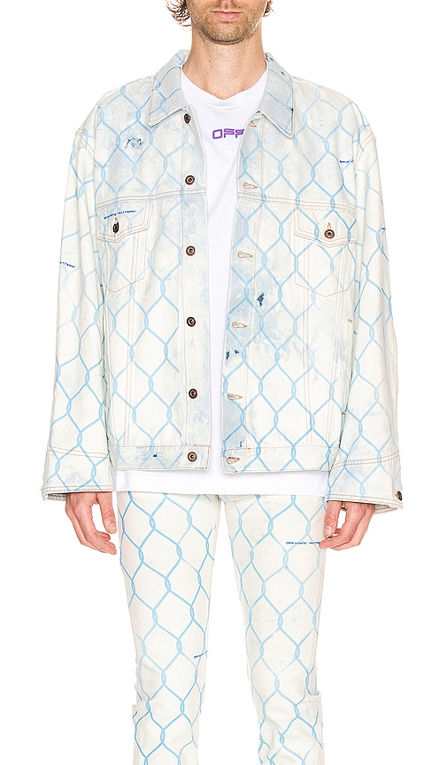 off white blue denim jacket