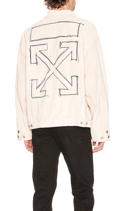OFF-WHITE TAFT POINT LEATHER JACKET,OFFF-MO123