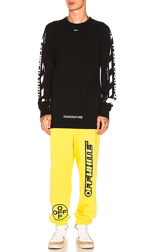 off white sweatpants yellow