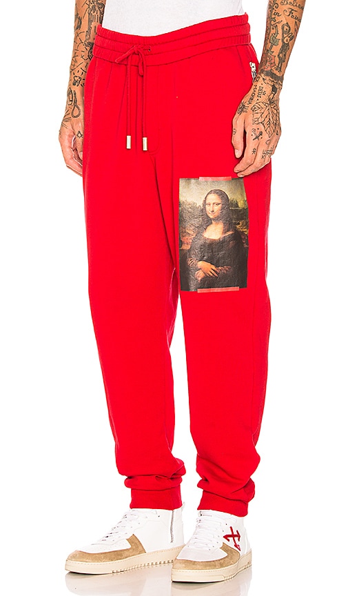 OFF-WHITE Monalisa Sweatpants in Red 