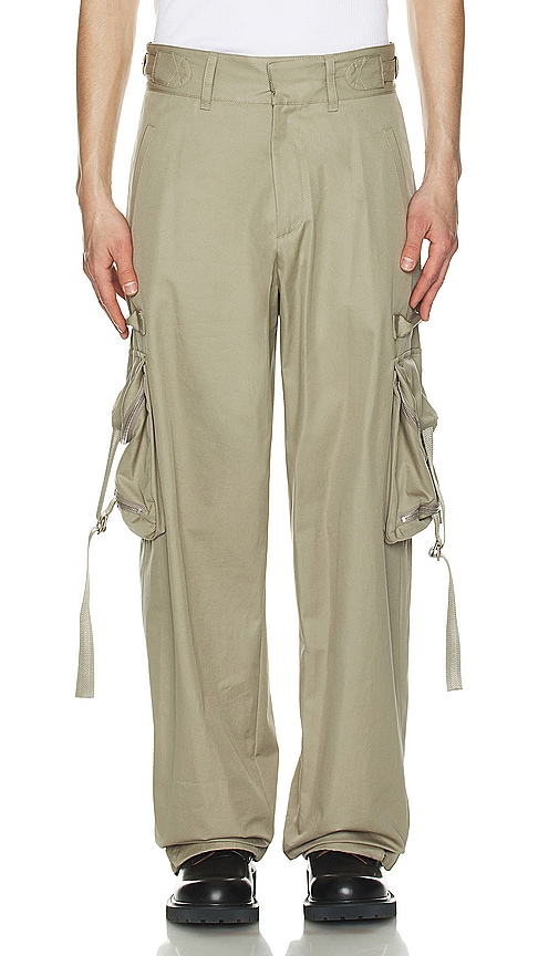 Shop Off-white Zip Cotton Cargo Pant In 米色
