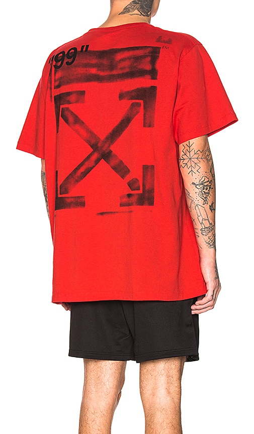 red off white tee
