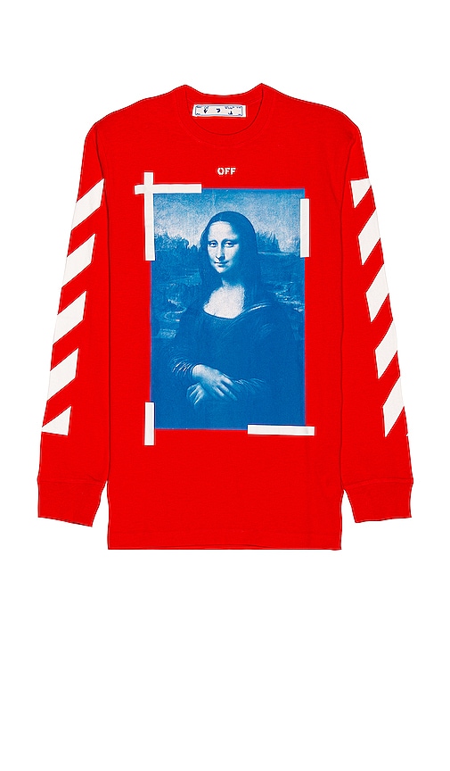 fra nu af krybdyr smuk OFF-WHITE Mona Lisa Long Sleeve Tee in Red | REVOLVE