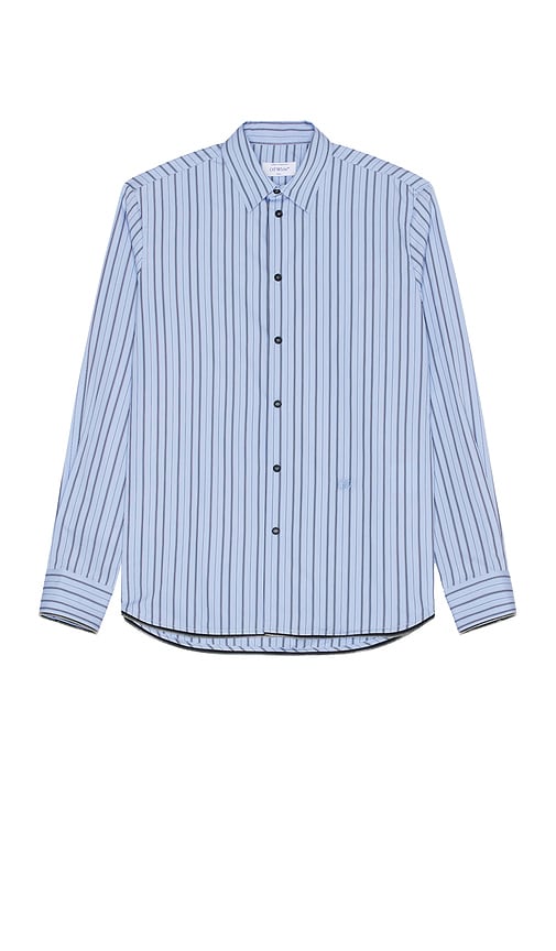 Shop Off-white Poplin Zip Round Shirt In Baby Blue