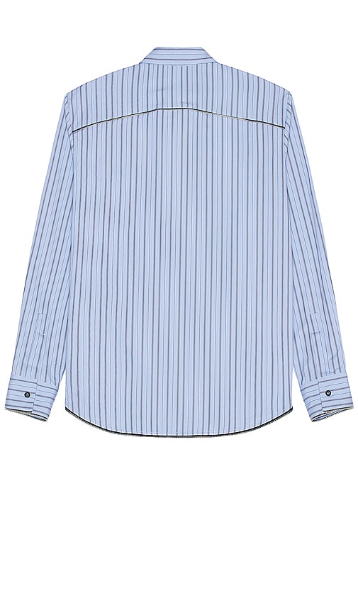Shop Off-white Poplin Zip Round Shirt In Baby Blue