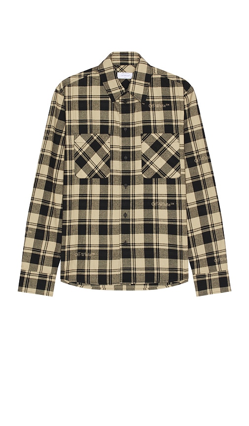 OFF-WHITE Check Flannel Shirt in Black | REVOLVE