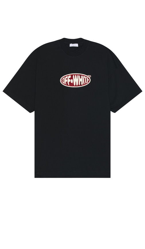Off-white Crystal Round Logo Over T-shirt In Black & White