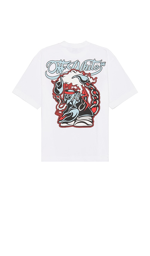 Shop Off-white Scorpio Skate T-shirt In 白底彩色