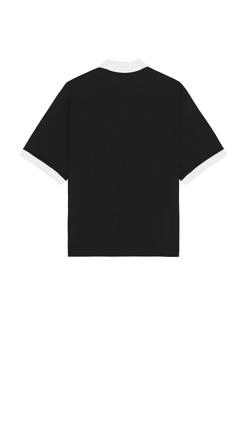 Shop Off-white College Short Sleeve Polo In 블랙