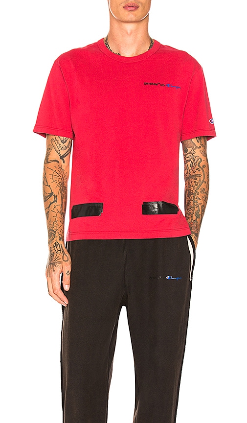 OFF-WHITE Champion Tee in Red | REVOLVE
