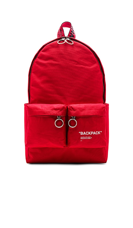 Off white shop red quote backpack