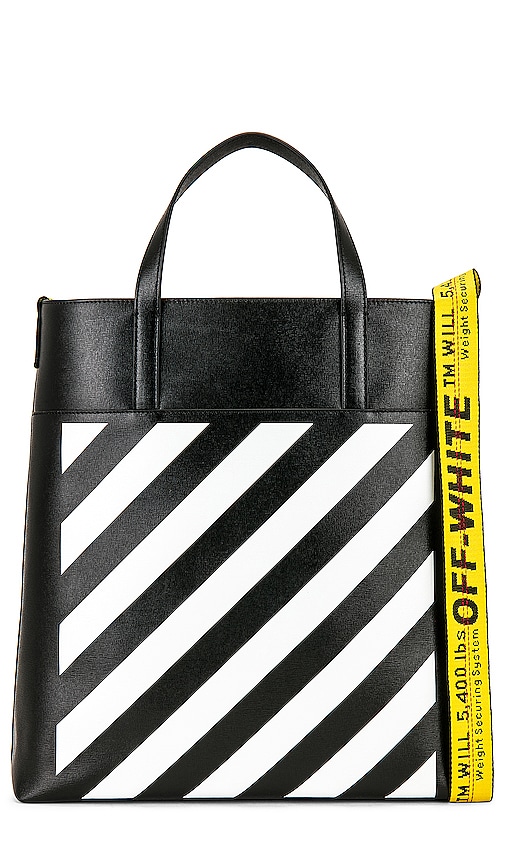 OFF-WHITE Binder Diag Saffiano Tote in Black