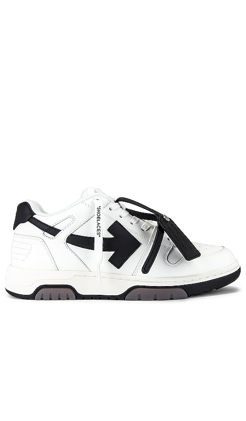 OFF-WHITE Out Of Office Calf Leather Sneaker in White & Black