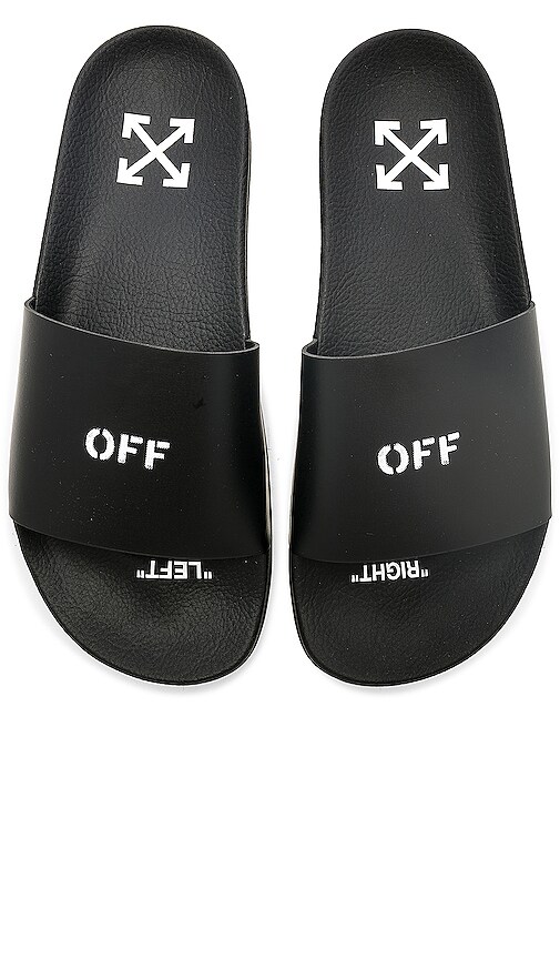 OFF-WHITE Off Stamp Slides in Black 