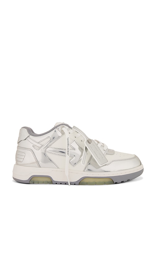 Shop Off-white Out Of Office Mirror Leather Sneaker In 화이트 & 실버