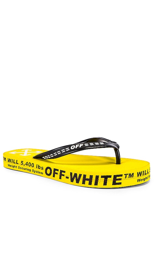 off white yellow flip flops