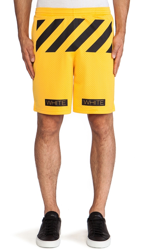 off white shorts yellow