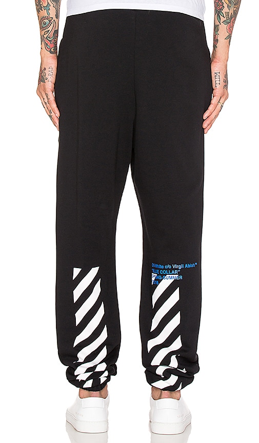 black and blue sweatpants