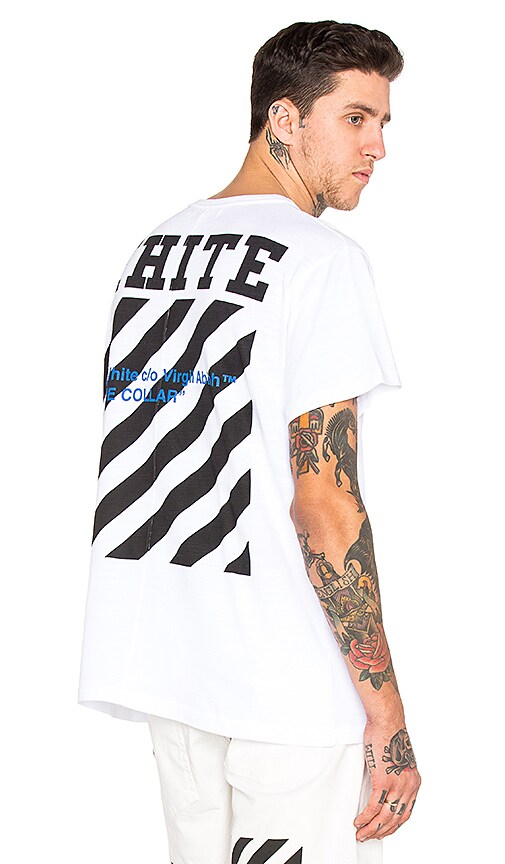 off white blue collar tee