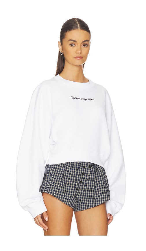 Off-white Sweatshirt Embroidered Arrow Script In White. Größe Xs. Also In S, M. 